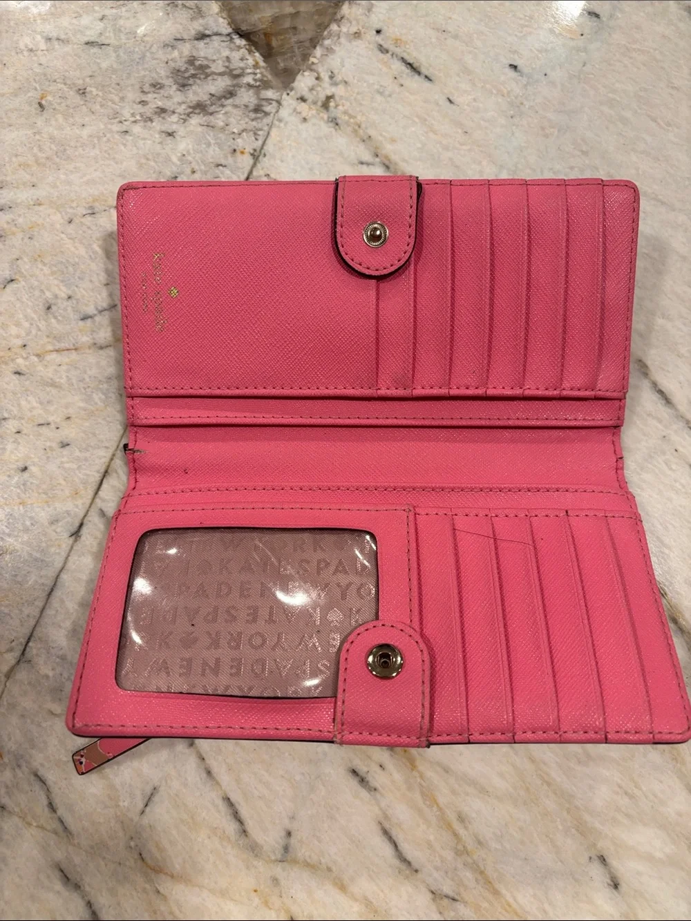kate spade Pink Camel-Print Continental Wallet